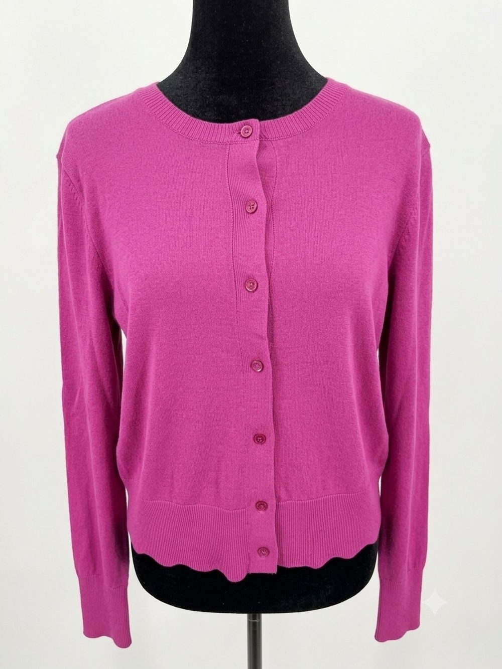 LOFT Fuchsia Button-Front Cardigan Sweater